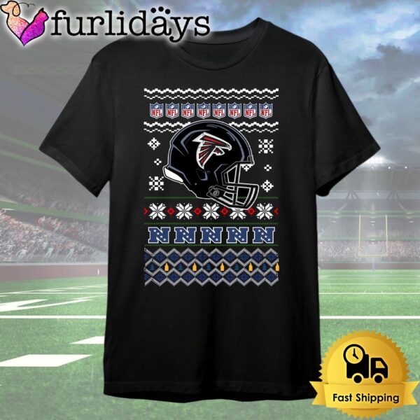 Atlanta Falcons Helmet Team Christmas T Shirt