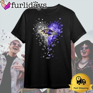 Baltimore Ravens Crystal Heart T Shirt