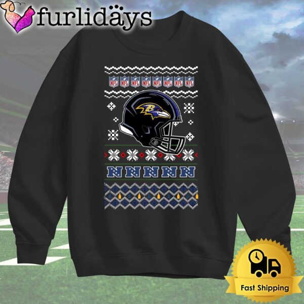 Baltimore Ravens Helmet Team Christmas T Shirt