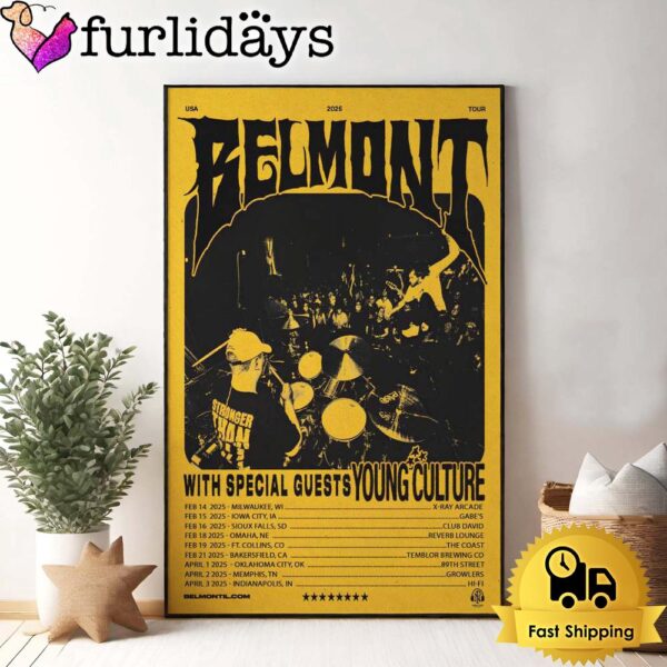 Belmont Tour With Special Guests Young Culture 2025 US Poster Canvas