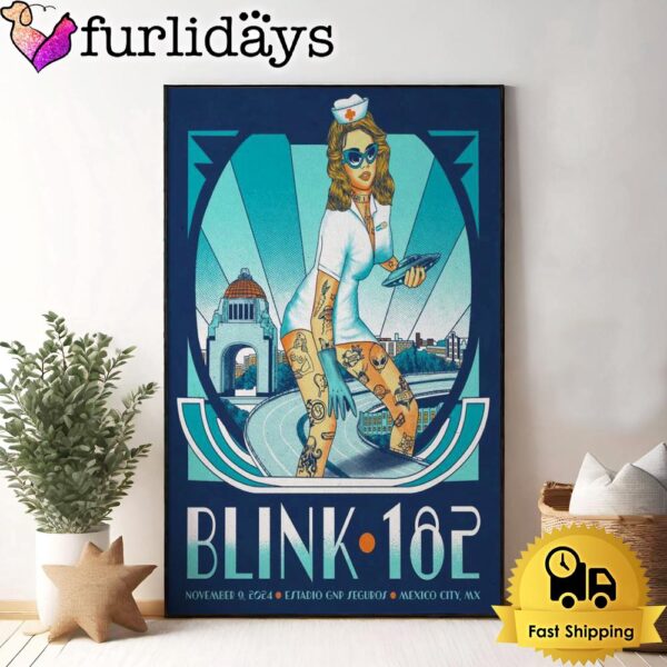 Blink 182 Tour On Nov 9 2024 Estadio GNP Seguros In Mexico City Poster Canvas