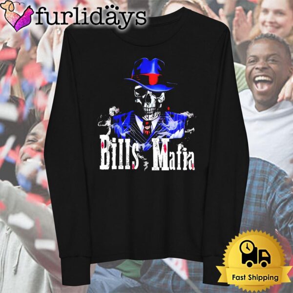 Buffalo Bills Football Mafia Skull Smoking T Shirt