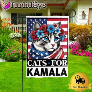 Cat For Kamala Harris Garden Flag