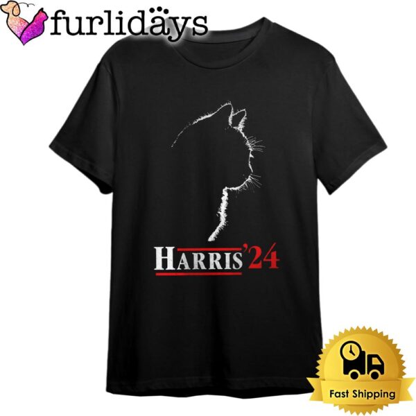 Cat Ladies Harris Funny Cat 2024 President Kamala Harris Dark T Shirt