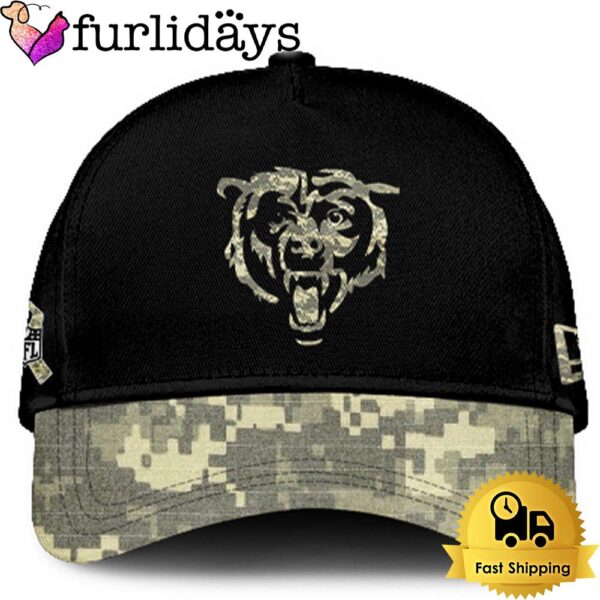 Chicago Bears 2024 Salute to Service Club Black Camo Cap Gift For Veteran