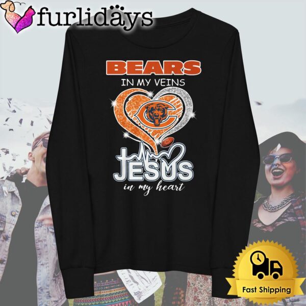 Chicago Bears In My Veins Jesus In My Heart T Shirt