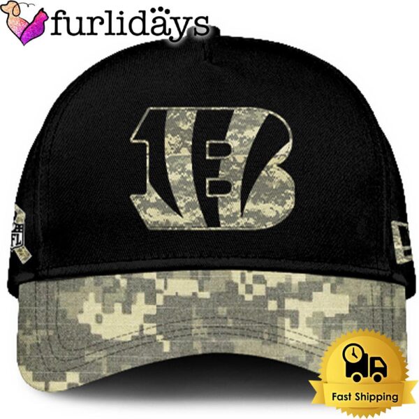 Cincinnati Bengals 2024 Salute to Service Club Black Camo Cap Gift For Veteran