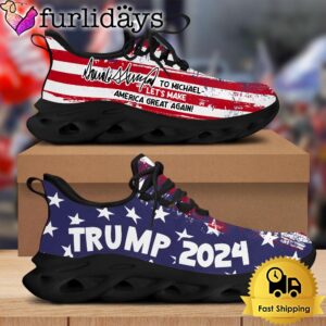 Custom Name Donald Trump 2024 Let's Make America Great Again Max Soul Shoes