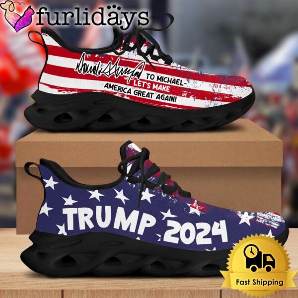 Custom Name Donald Trump 2024 Let’s Make America Great Again Max Soul Shoes