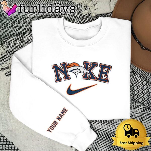 Custom NFL Denver Broncos Logo Team Embroidered Sweatshirt