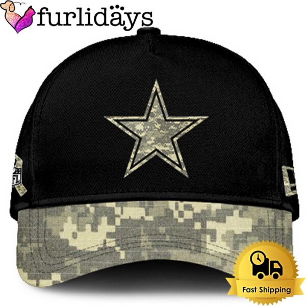 Dallas Cowboys 2024 Salute to Service Club Black Camo Cap Gift For Veteran