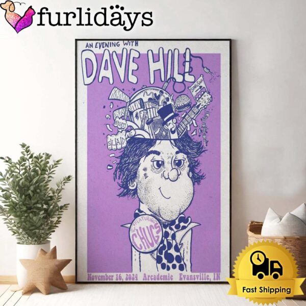 Dave Hill Tour At Arcademie In Evansville, IN Nov 16 2024 Poster Canvas