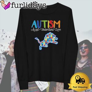 Detroit Lions Autism Accept Understand Love T Shirt