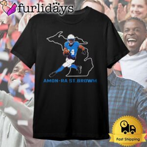 Detroit Lions Dootball Amon Ra St Brown State Star T Shirt