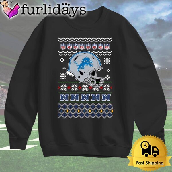 Detroit Lions Helmet Team Christmas T Shirt