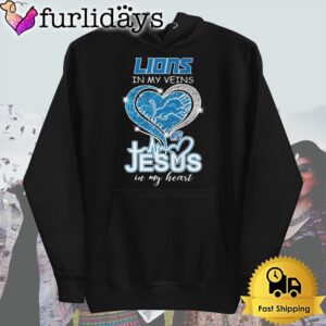 Detroit Lions In My Veins Jesus In My Heart T Shirt