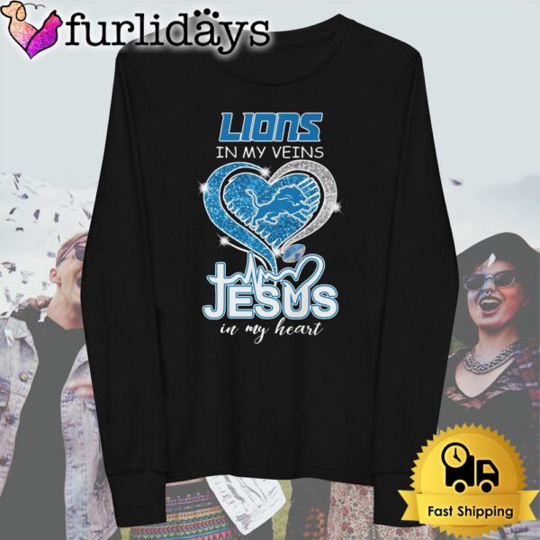 Detroit Lions In My Veins Jesus In My Heart T Shirt