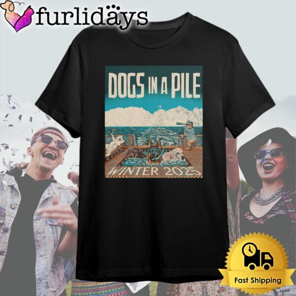 Dogs In A Pile Tour Winter 2025 T Shirt