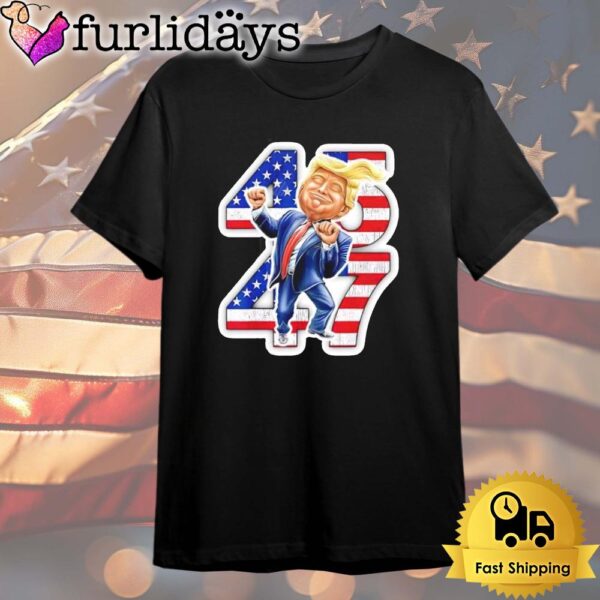 Donald Trump 45 47 Dance Cartoon Funny T Shirt