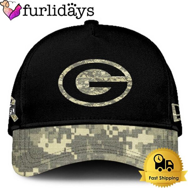 Green Bay Packers 2024 Salute to Service Club Black Camo Cap Gift For Veteran