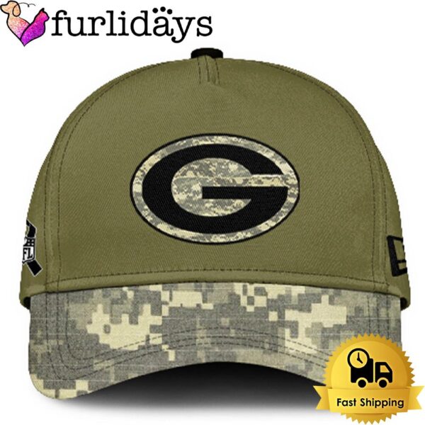 Green Bay Packers 2024 Salute to Service Club Green Camo Cap Gift For Veteran