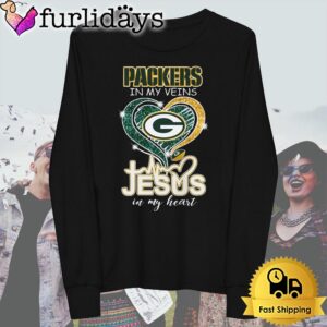 Green Bay Packers In My Veins Jesus In My Heart T Shirt