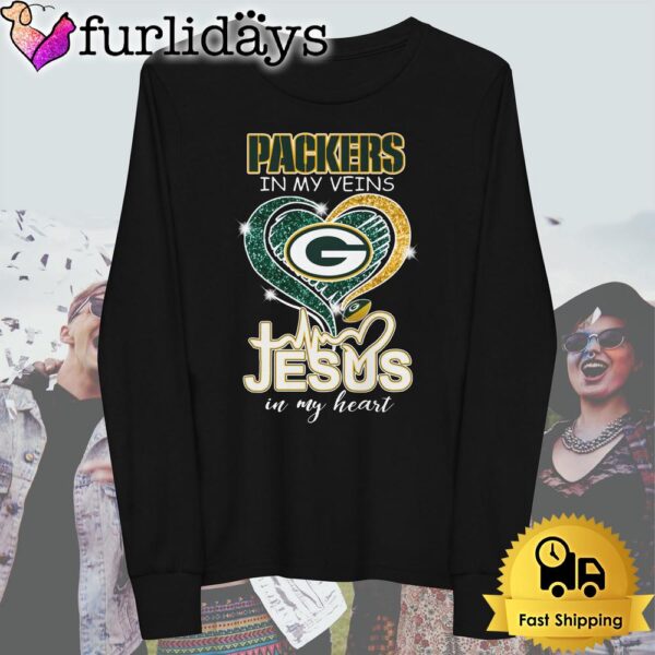 Green Bay Packers In My Veins Jesus In My Heart T Shirt