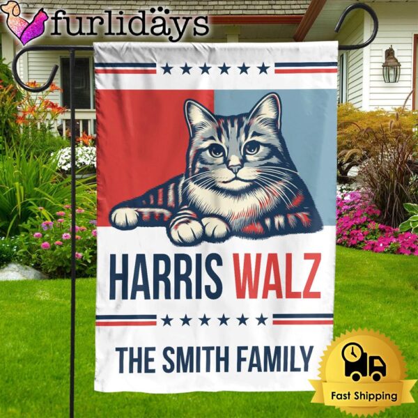 Harris Walz 2024 Cat Obviously Flag Kamala Harris 2024 Custom Garden Flag