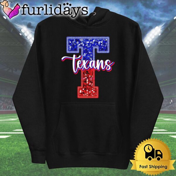 Huston Texans Football Glitter Texans Logo T Shirt