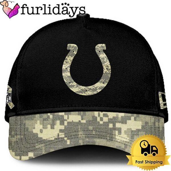 Indianapolis Colts 2024 Salute to Service Club Black Camo Cap Gift For Veteran