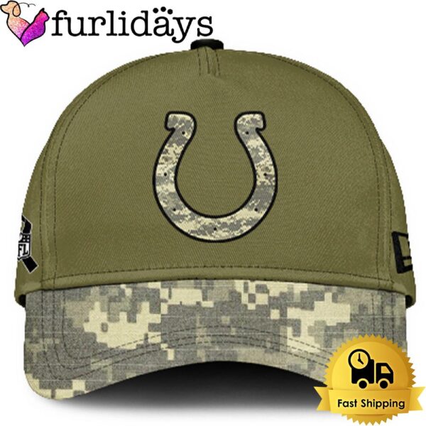 Indianapolis Colts 2024 Salute to Service Club Green Camo Cap Gift For Veteran