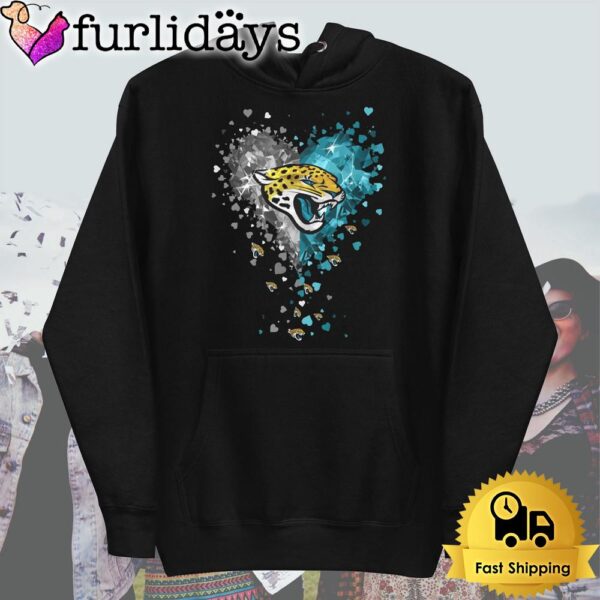 Jacksonville Jaguars Crystal Heart T Shirt