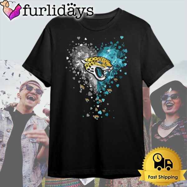 Jacksonville Jaguars Crystal Heart T Shirt