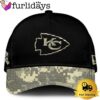 Kansas City Chiefs 2024 Salute to Service Club Black Camo Cap Gift For Veteran