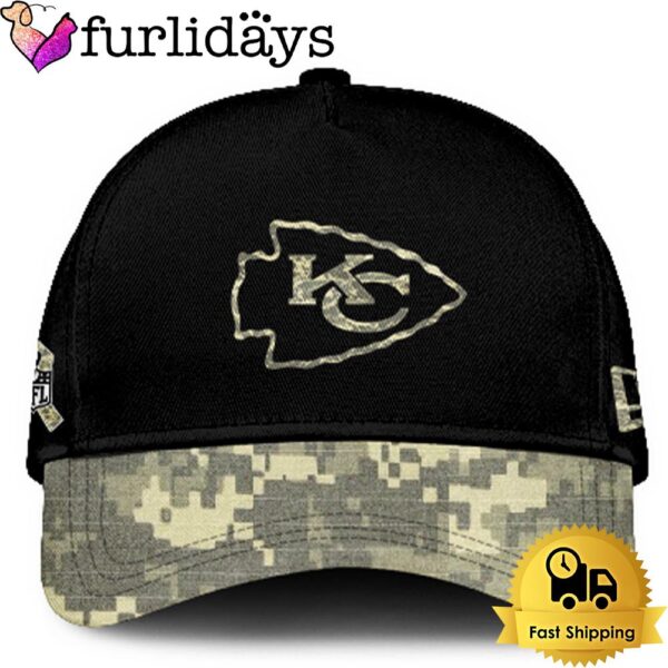 Kansas City Chiefs 2024 Salute to Service Club Black Camo Cap Gift For Veteran