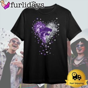 Kansas State Wildcats Crystal Heart T Shirt