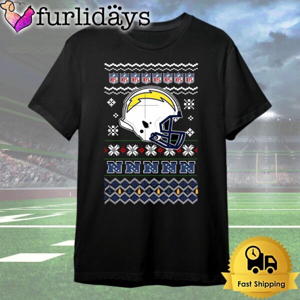 Los Angeles Chargers Helmet Team Christmas T Shirt