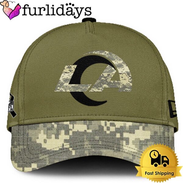 Los Angeles Rams 2024 Salute to Service Club Green Camo Cap Gift For Veteran