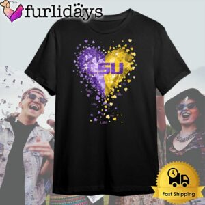 LSU Tigers Crystal Heart T Shirt