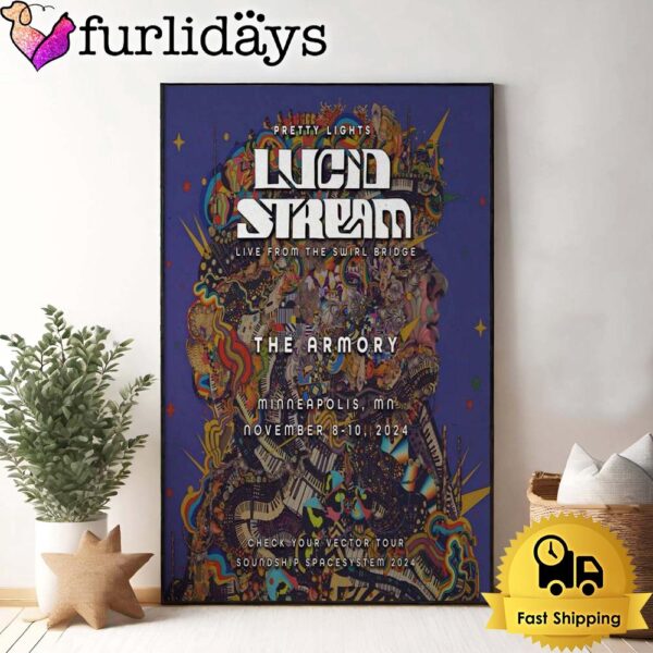 Lucid Stream Tour The Armory Minneapolis, MN Nov 8-10 2024 Poster Canvas