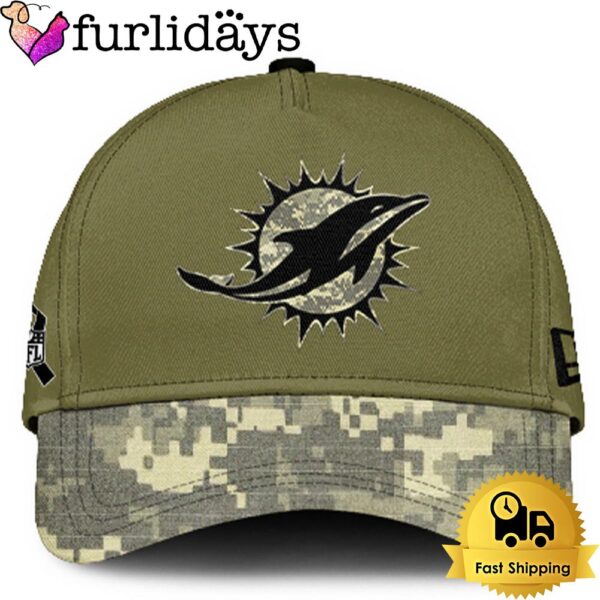 Miami Dolphins 2024 Salute to Service Club Green Camo Cap Gift For Veteran