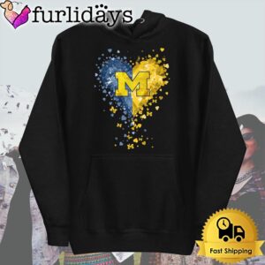 Michigan Wolverines Crystal Heart T Shirt