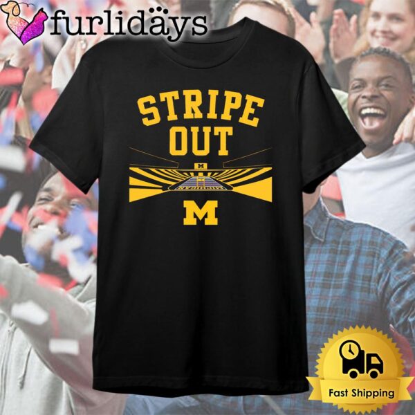 Michigan Wolverines Football Big House Stripe Out T Shirt