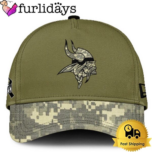 Minnesota Vikings 2024 Salute to Service Club Green Camo Cap Gift For Veteran