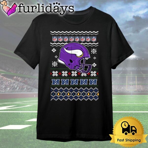 Minnesota Vikings Helmet Team Christmas T Shirt