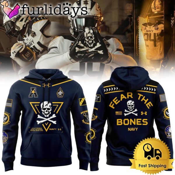 Navy Midshipmen Fear The Bones Navy Hoodie