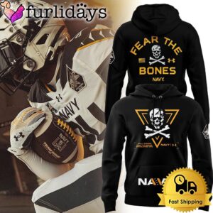 Navy Midshipmen Jolly Rogers Fear The Bones Black Hoodie