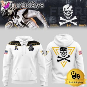 Navy Midshipmen Rivalry Shield White Hoodie