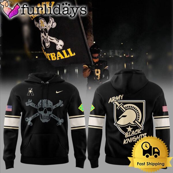 NCAA Army Black Knights Skull And American Flag Hoodie