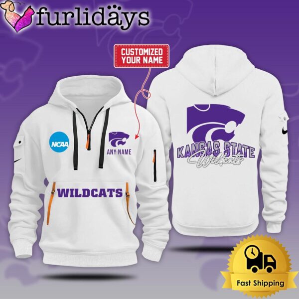 NCAA Kansas State Wildcats Logo Team Custom Quarter Zip Hoodie